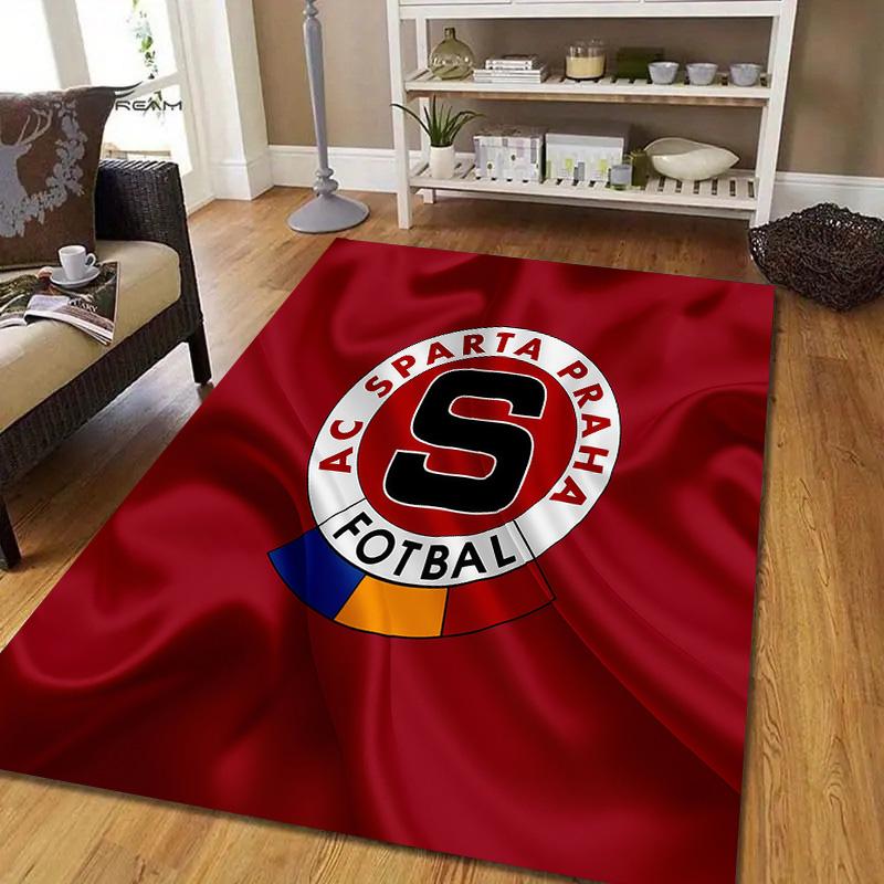 AC Sparta Prague Flannel Pattern Square Carpet,Area Rug,Carpet Rug for Living Room Bedroom Sofa Playroom Decor,Non-slip Floor Mat