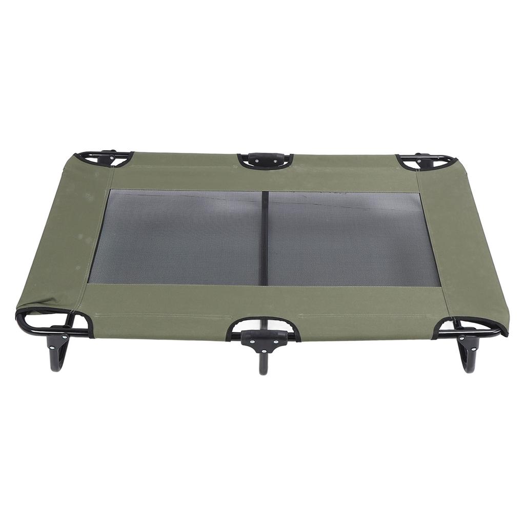 Raised Dog Bed Foldable Cooling Elevated Dog Bed Portable Raised Pet Cot for Outdoor Green