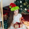 Рождественская шапка флуоресцентно-зеленая плюшевая ретро-дизайн праздничная шапка украшение рождественской сцены праздничная атмосфера рождественский аксессуар