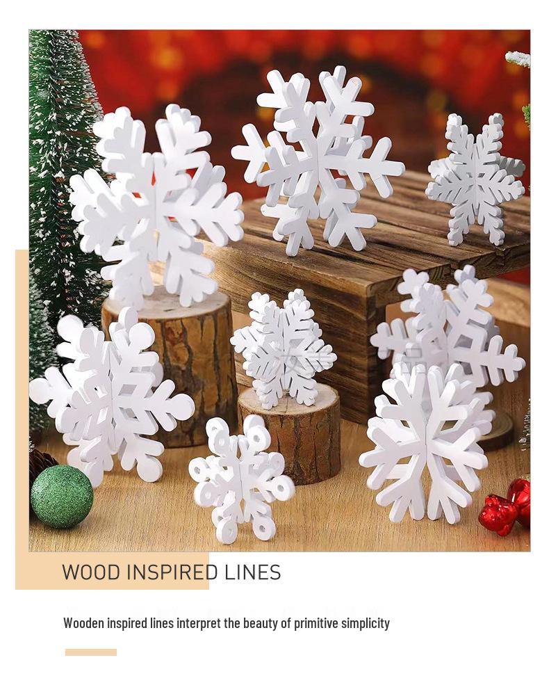 3D Wooden Snowflake Ornament for Tiered Tray & Party Centerpiece