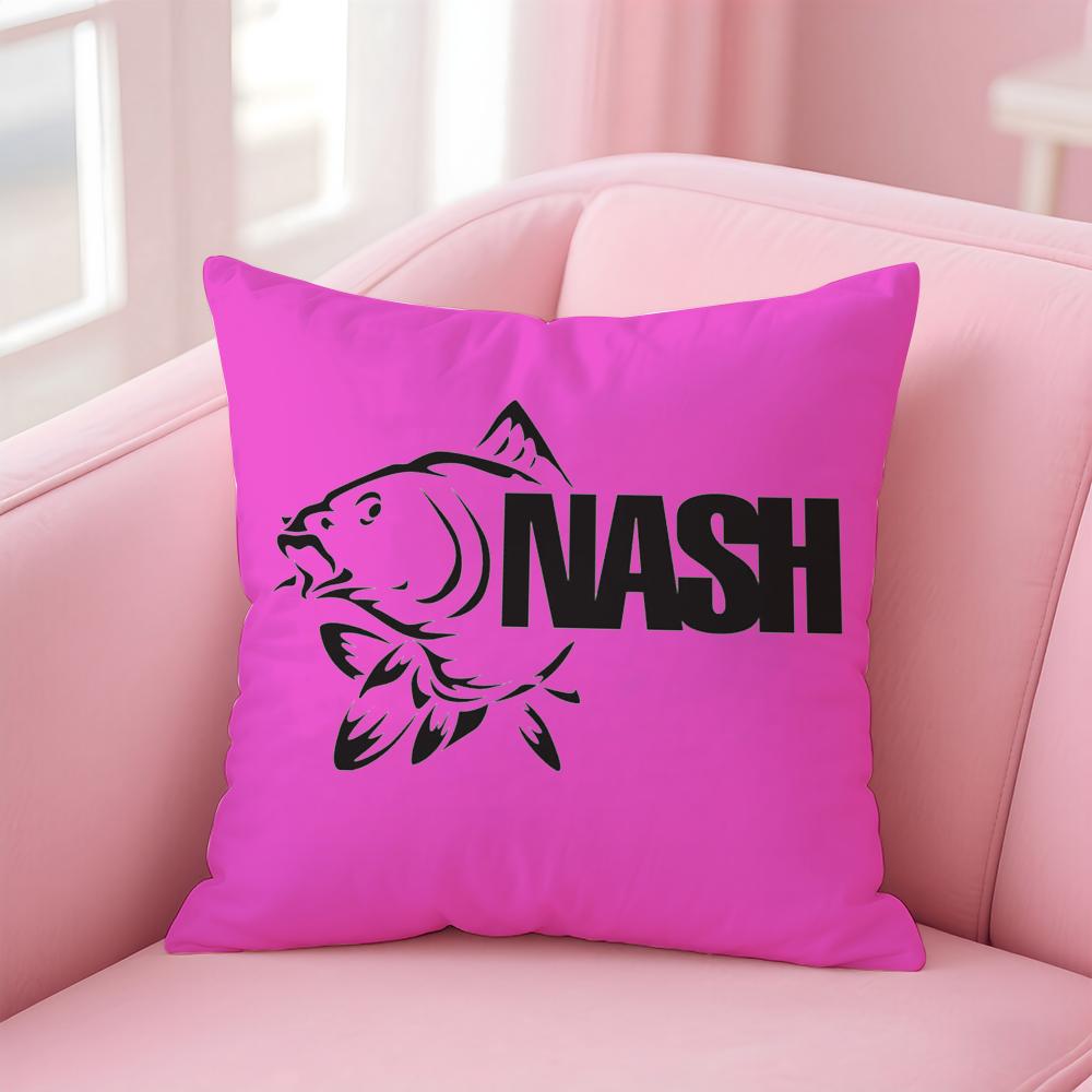 NNash Fishing logo Cushion Cover Linen Pillowcase Cover Soft Decor for Sofa Home Room