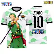 Men's Fashion One Piece T-Shirt Zoro Art Print Boys Clothes Girls Short Sleeve Men Jersey Lightweight Tops