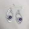 Amethyst Dangle Earrings: Sterling Silver Boho Gemstone - February Birthstone