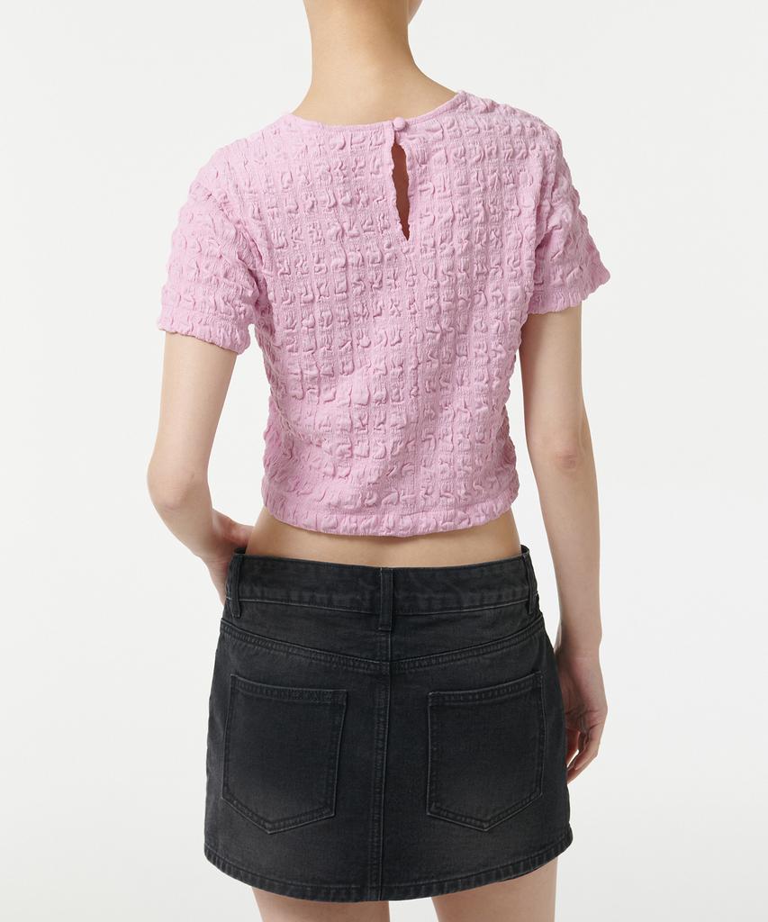 MUSINSA STANDARD WOMAN Women'S Smoked Crop T-Shirt [Pink]