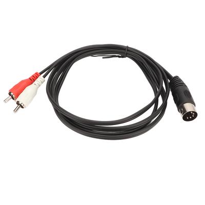 Кабель 5-контактный Din Male to 2 RCA Male с ПВХ-покрытием для проводов, кабель для подключения звука 2 RCA to Din для CD-плеера
