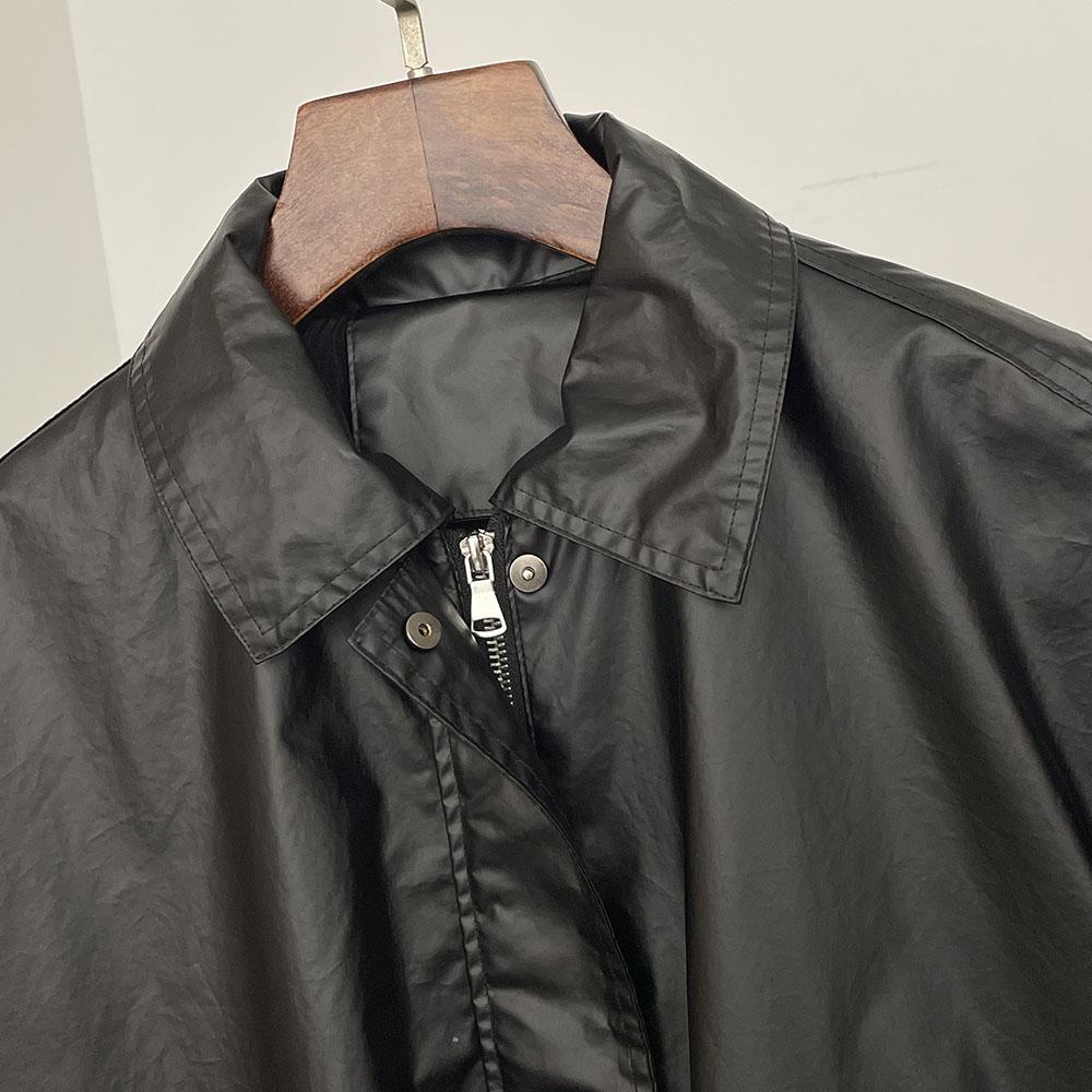 OFTBUY Длинная женская винтажная свободная короткая куртка из искусственной кожи с поясом, мотоциклетная куртка, женская на молнии, ретро-байкерское пальто, верхняя одежда, топы