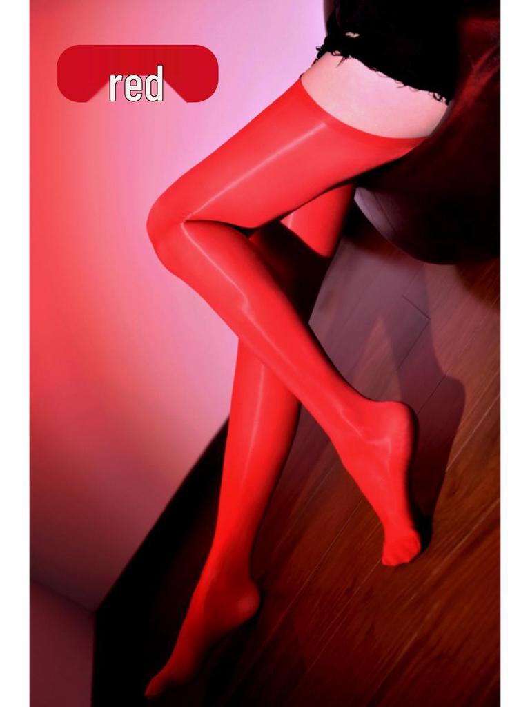 Маленькая Сваха Черные Прозрачные Миди-гольфы и Маслянистые Шелковистые Чулки до Бедра с Носками до Колена с Лошадиным Жиром.