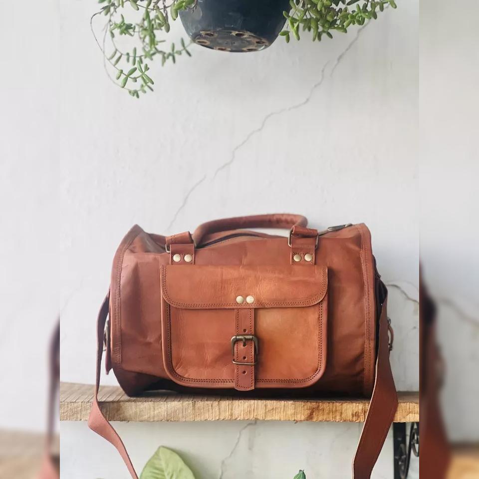 Детализированная готовая сумка из натуральной козьей кожи Travel Gym Duffle Duffel Real