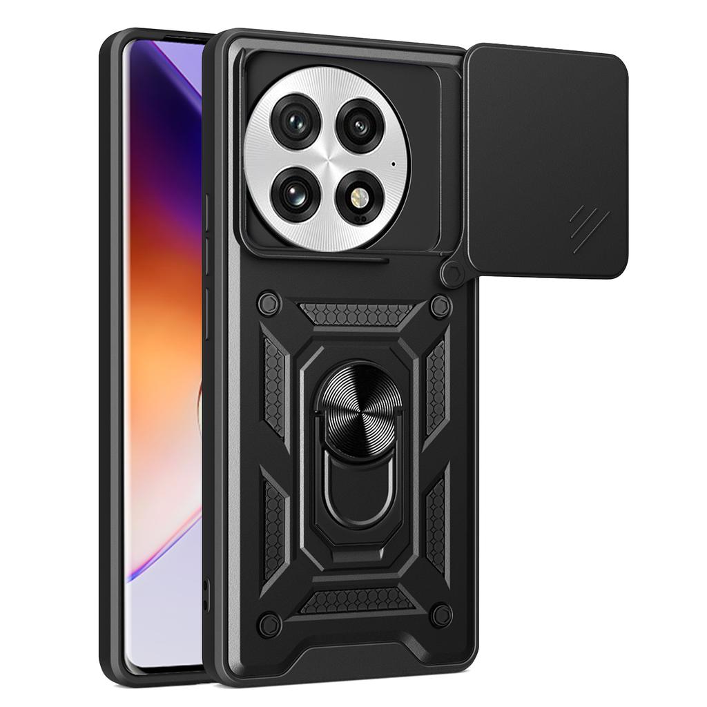 Чехол для OnePlus 13 со шторкой для камеры, из ПК+ТПУ, с подставкой, чехол для телефона
