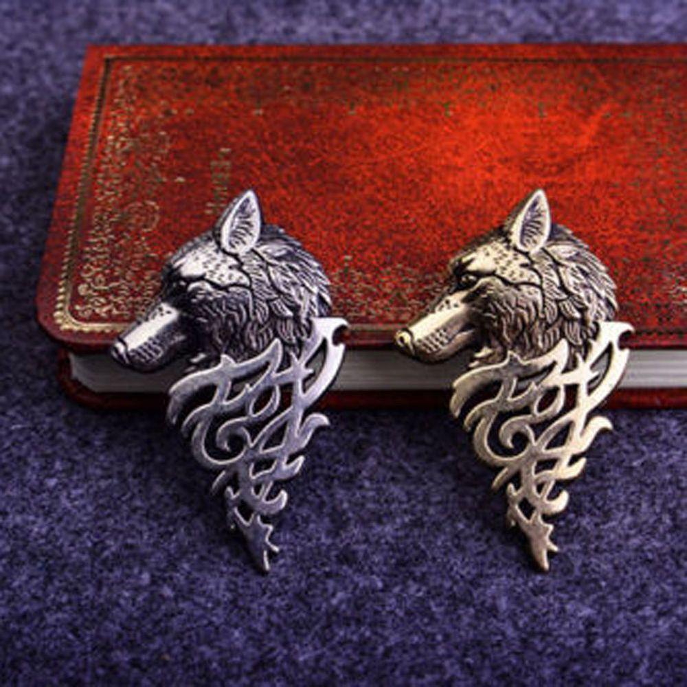 New Men Vintage Suit Collar Wolf Brooch Punk Lapel Badge Pin