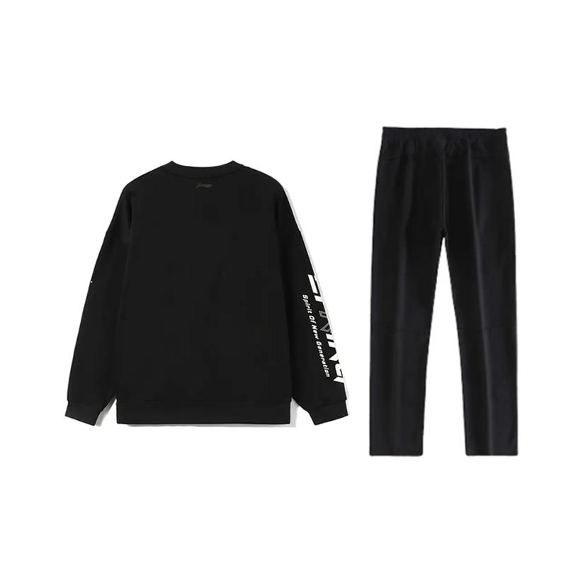 Li Ning Логотип с надписью Модный Свободный Универсальный Пуловер с круглым вырезом и длинными рукавами Толстовка Повседневный Спортивный костюм AWDUC43-1+AKLU881-1