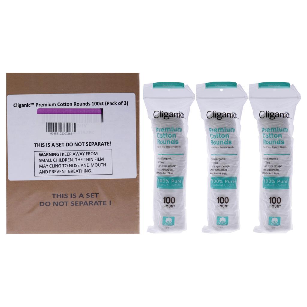 Premium Cotton Rounds by Cliganic for Unisex - 300 Count Cotton Pads
