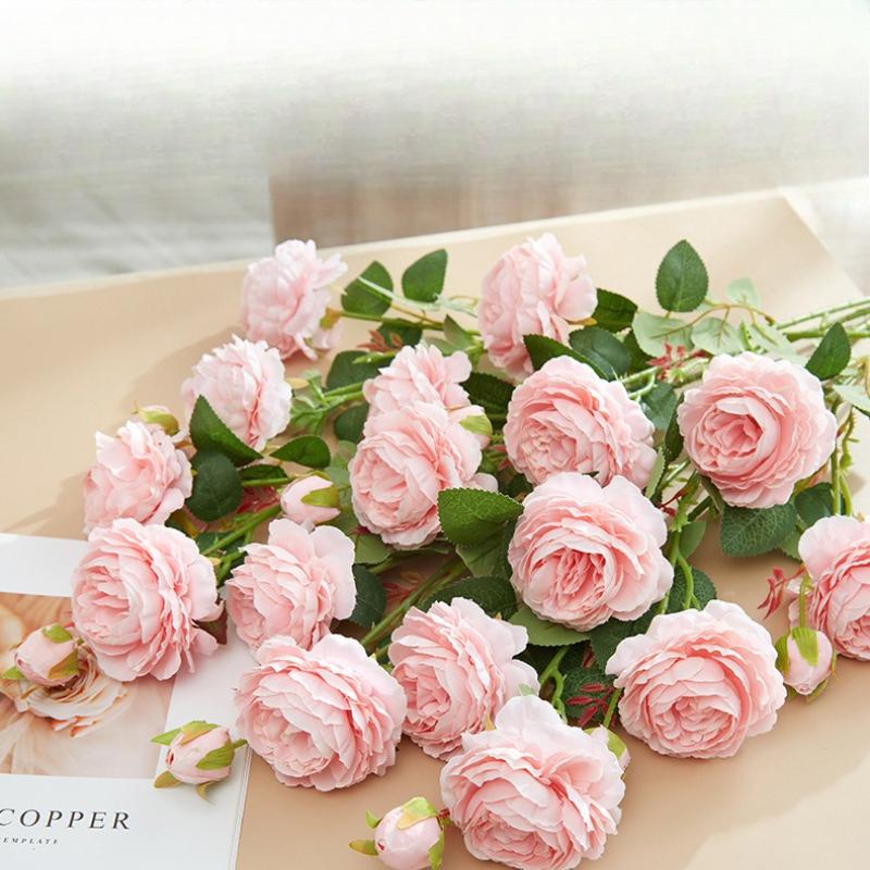 Peony Simulation Flower Silk Flower Wedding Background Wall Flower Arrangement Decoration Table Flower