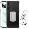 Case for Samsung Galaxy S22+-S22 Plus Transparent Shockproof Silicone Protection with Silver Adjustable Stand