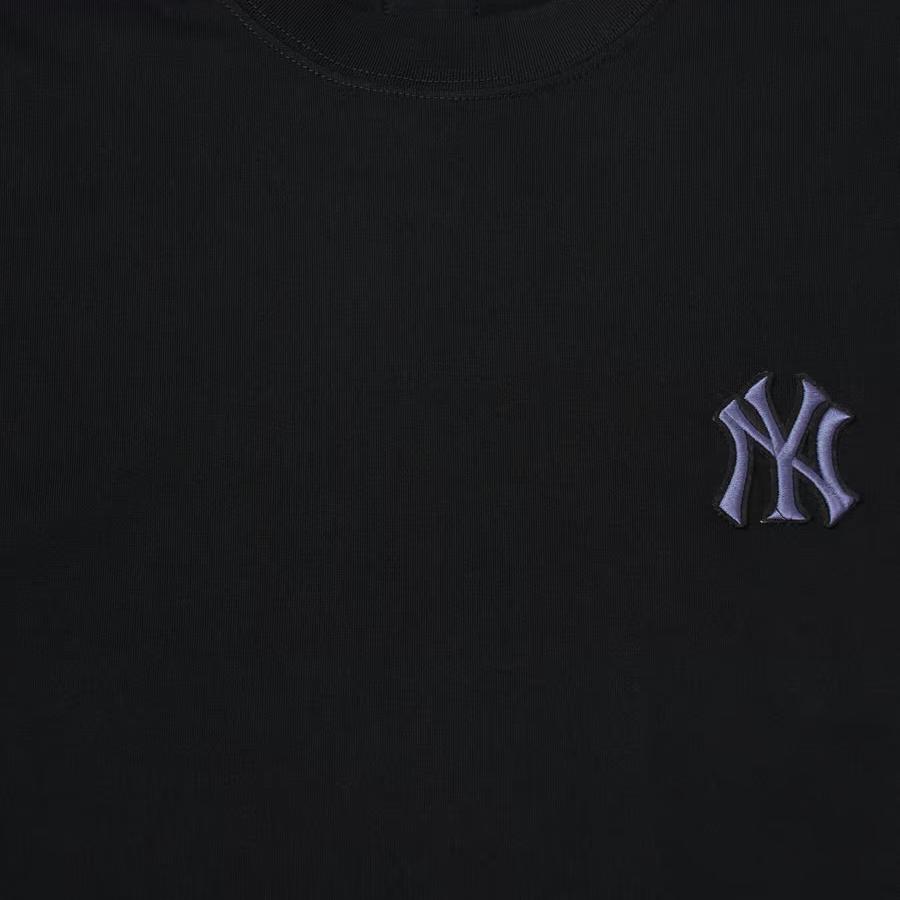 MLB Нью-Йорк Янкис Узор Свободная Футболка с коротким рукавом Унисекс Топы Черный 3ATSV0344-50BKS