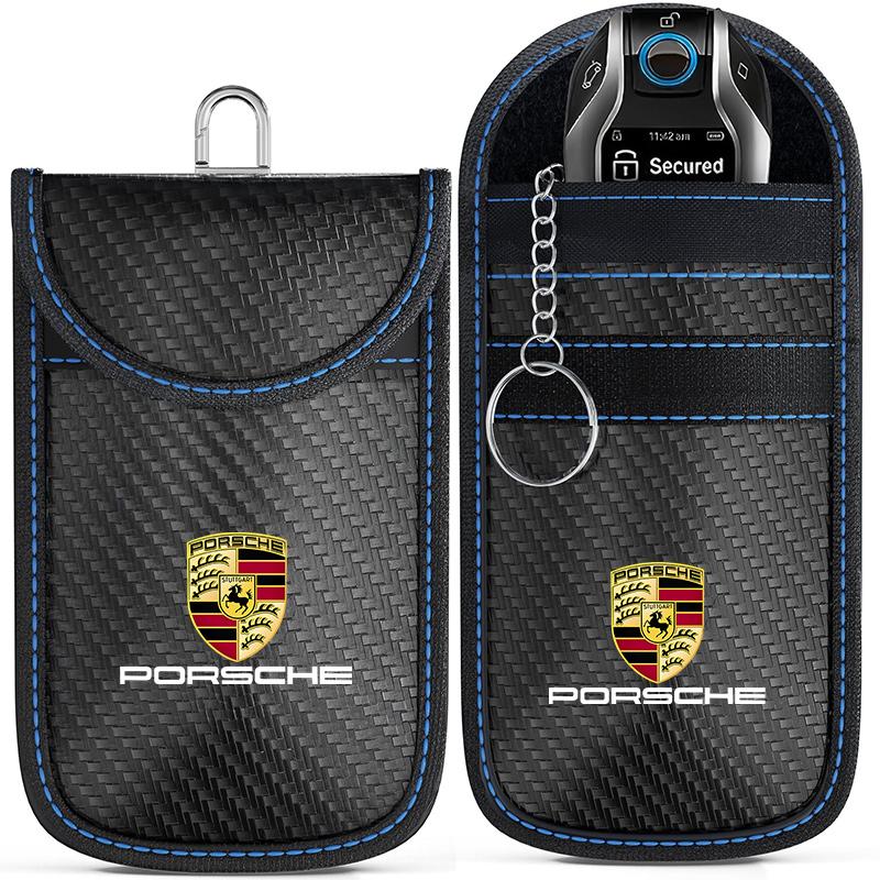 Car Key Case Signal Blocker Bag Shielding Pocket For Porsche Panamera Cayenne Taycan 911 718 Macan Carrera-GT 928 944 968 CY5