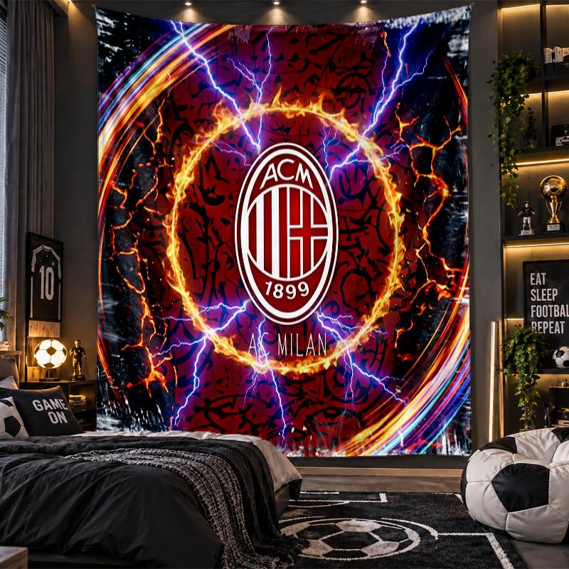 Wall Hanging Tapestry AC Milan Print Cloth for Living Room Bedroom Home Decor