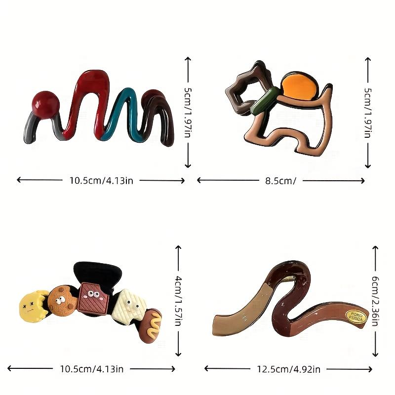 Wave Block Large Hair Clips with Shark Clip Cartoon Design Hairpin Premium Back-of-Head Hair Accessories for Women