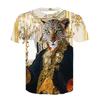 Men's Baroque Style Animal & Ornament Print Short Sleeve T-shirts Summer Round Neck Fashionable Casual Men's T-shirts