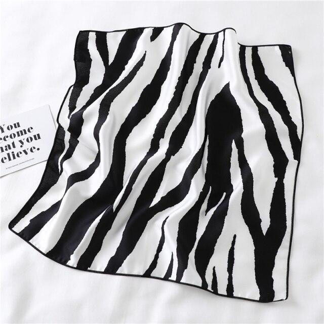 2021 Small Size Women Scarf Fashion Print Silk Scarves Square Neck Office Satin Handkerchief Bandana Foulard