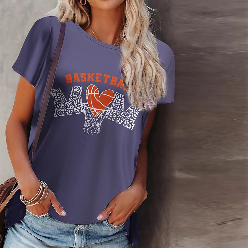 Женская летняя футболка с принтом Love Basketball, футболки с коротким рукавом, повседневные топы с принтом