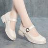 New Spring Summer Women Shoes Elegant Shallow Mouth Round Toe Square Heel Casual Women's Shoes Comfortable Soft Sole