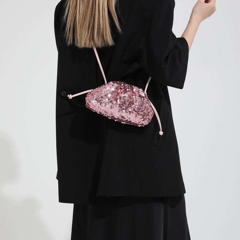 Shoulder Bag with Sparkling Sequin Frame Fashionable Crossbody Bag Super Cool High Quality for Women Simple and Versatile