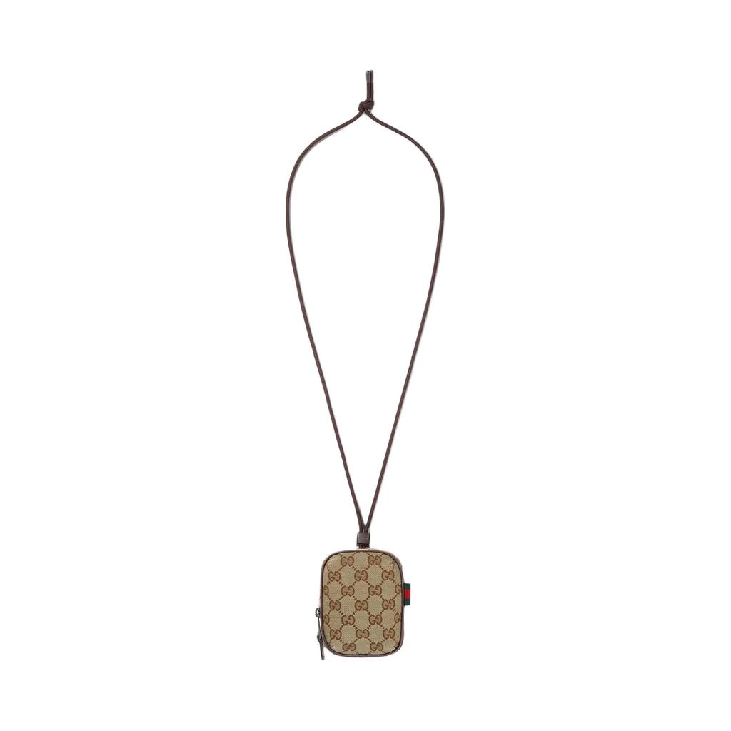 Gucci Логотип Принт Дизайн с цветовыми блоками Холст GG Мини-кошелек Мужской кошелек Коричневый 834270-FAEOO-9843