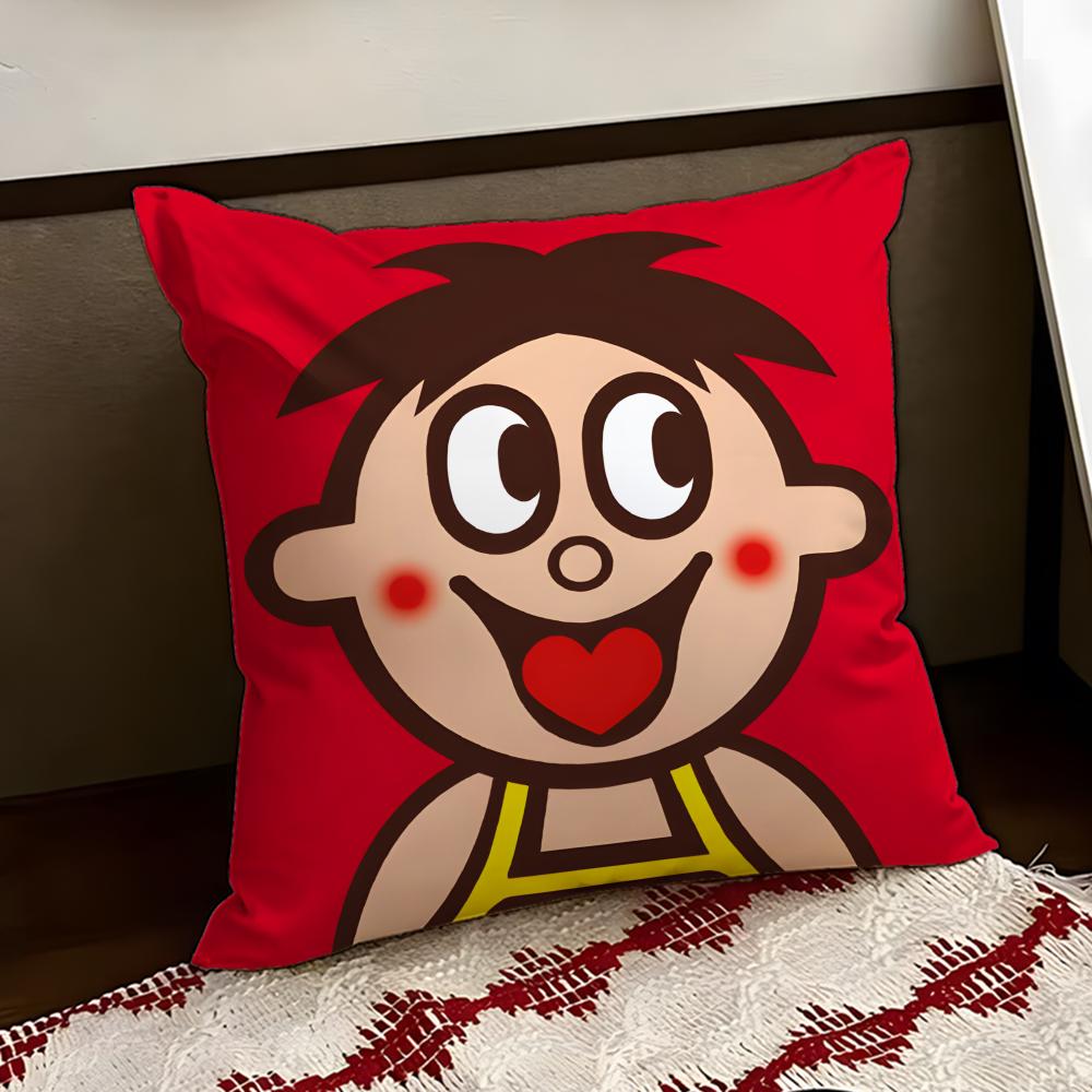 cartoon WWangzai Cushion Cover Reversible Soft Durable Pillow Cover Home Car MultiScene Use for Daily Comfort