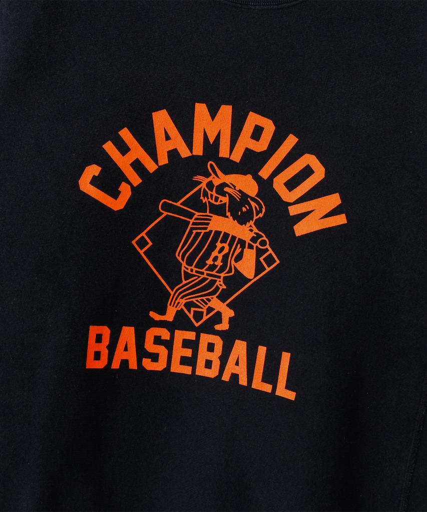 CHAMPION Reverse Weave Baseball Regular Fit Brushed Sweatshirt Off Black