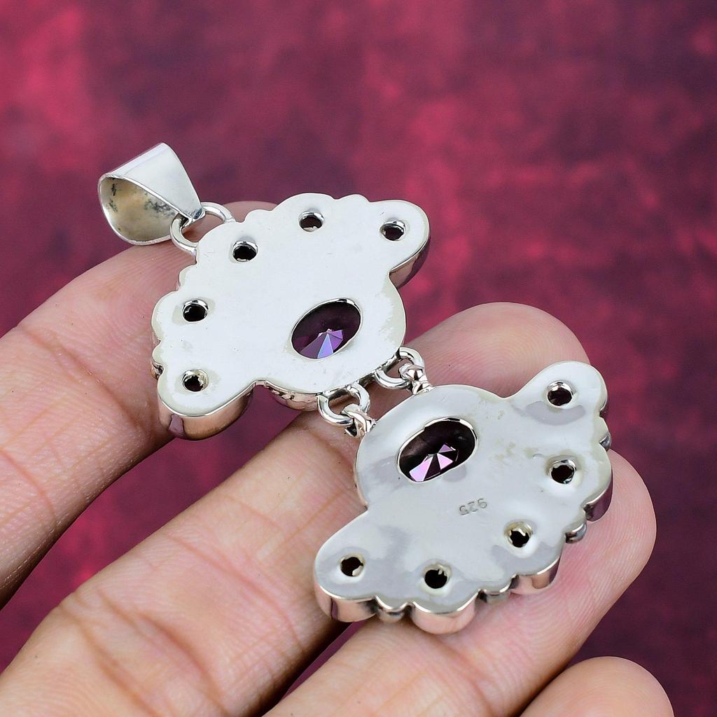 Подвеска из мистического топаза из стерлингового серебра 925 пробы, Ювелирные изделия из драгоценных камней ручной работы, На День памяти