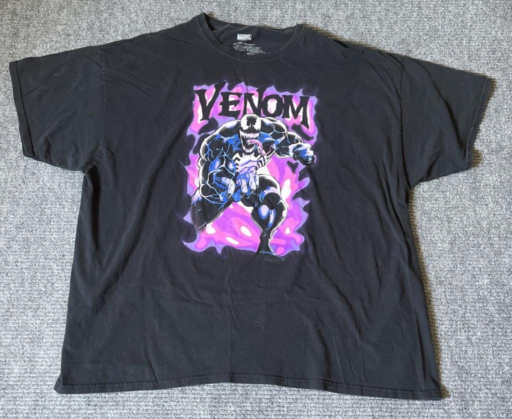Marvel Venom Mens 3xl Black Purple Smokey Graphic Shirt Crew Neck