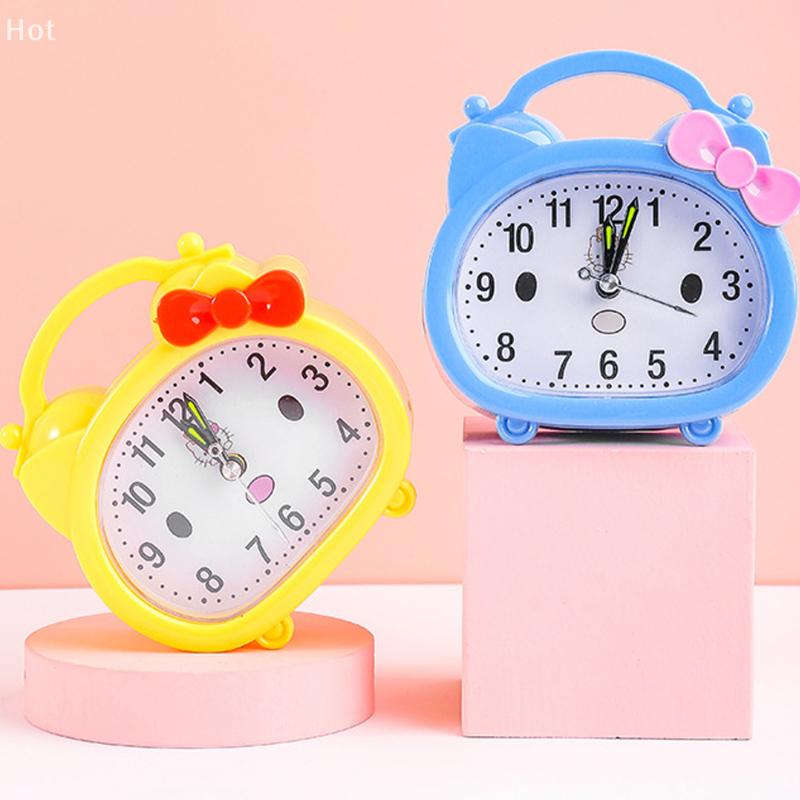 Для спальни, школы, офиса, пластиковый желтый/красный/синий/розовый/оранжевый, новый милый будильник 11,6x10,2 см, удобный