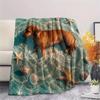 Sea water puppy kitten Print Flannel Blanket,High quality Comfortable for All Seasons,Home Decor,Warmth and Comfort,Perfect for Christmas Gifts