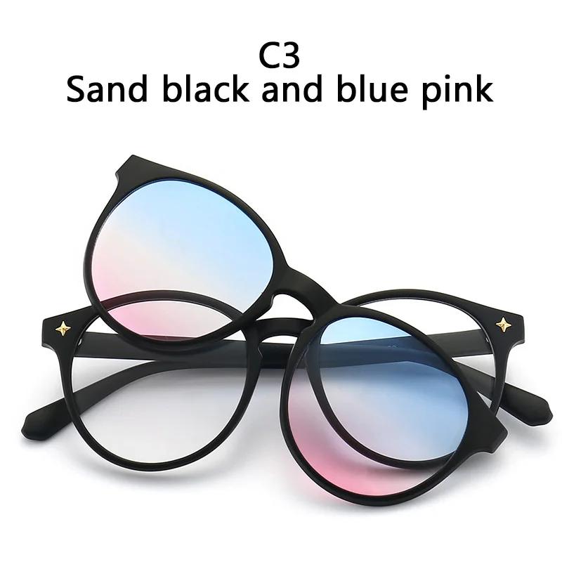 6 In 1 Custom Men ladies Optical Magnetic Sunglasses Clip Magnet Clip on Sunglasses Polaroid Clip on Sun Glasses Frame for daily use