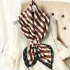 Letter striped scarf women's shawl sunscreen decorative large square scarf temperament old flower shawl twill silk scarf 91cm