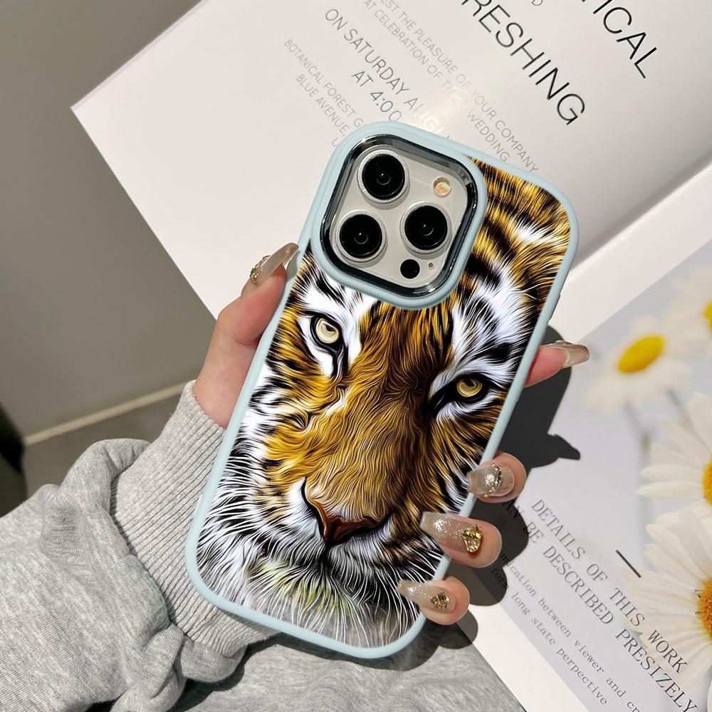 Чехлы для телефонов Ae99 Tigers Lion Love Design Art для Samsung A13 A32 A53 A54 S24 FE S23 Ultra Infinix Hot 40 Huawei P30 с металлической защитной задней крышкой для камеры