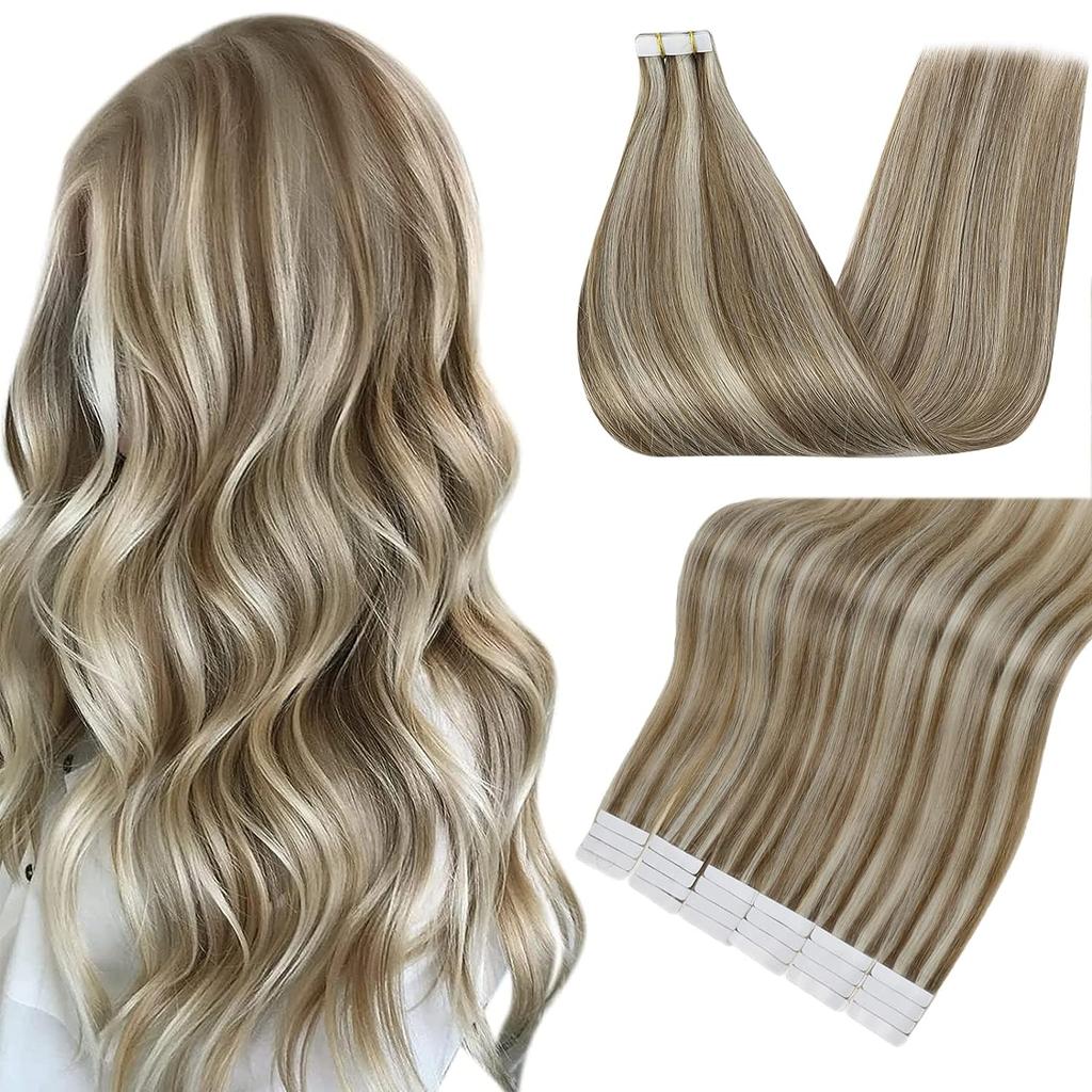 Full Shine Tape In 100% Remy Human Hair Straight Double Sided Blonde Comfortable Silky Natural Tape For Women
