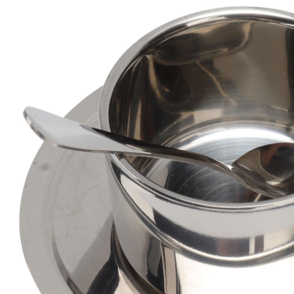 Rustproof Stainless Steel Coffee Cup Double Walled Latte Cappuccino Cup Double Walled Cup  Cafe