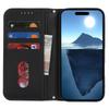 Stand Case for iPhone 16 Litchi Texture Leather Flip Phone Cover with Strap/Wallet