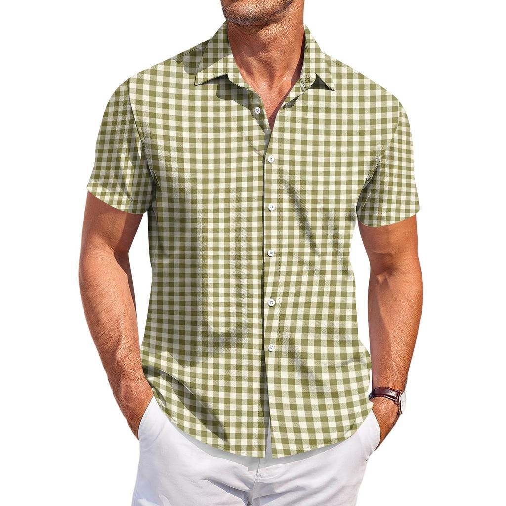 Men's Short Sleeve Casual Shirt with Festival Print, Fashion Novelty Summer Top for Parties, Vacation, Daily Wear.