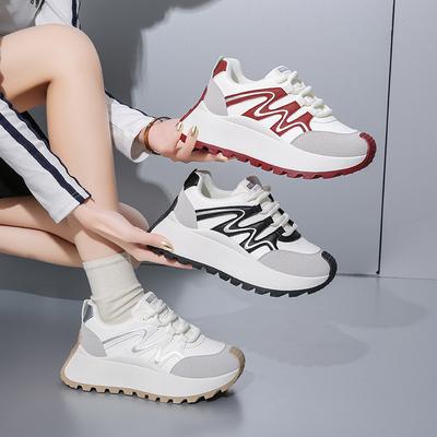 Женские повседневные кроссовки для бега со шнуровкой, удобные кроссовки для ходьбы, нескользящие кроссовки на толстой платформе для тенниса для женщин, спортивная обувь для тренировок на открытом воздухе