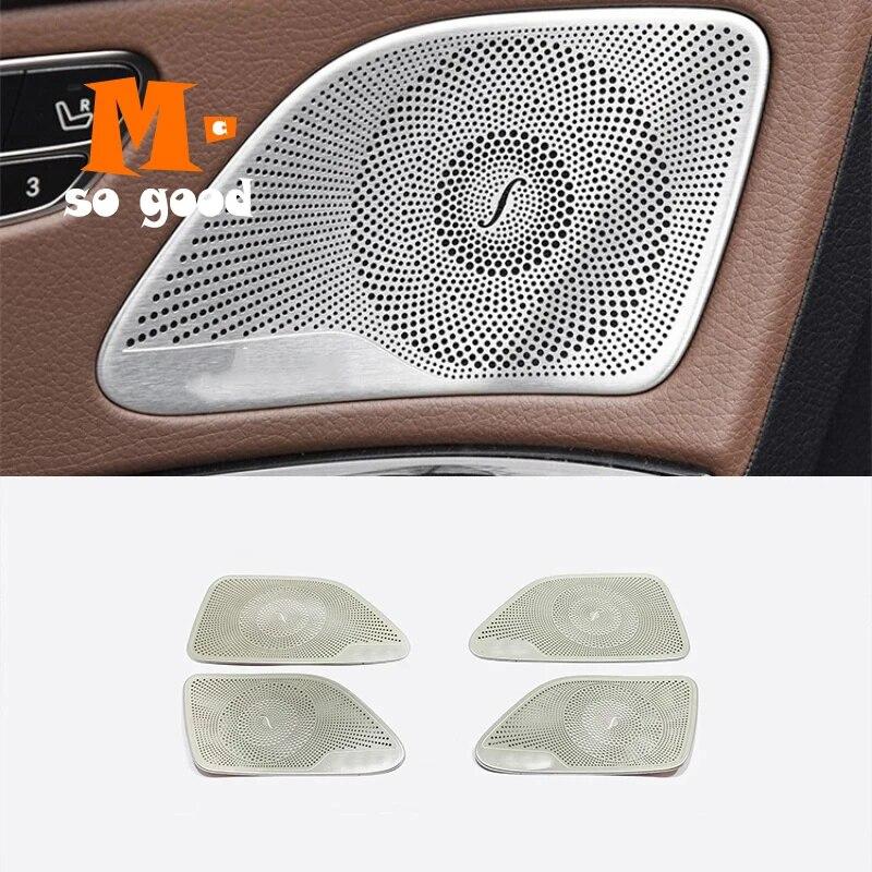 For Mercedes Benz S Class S320 S350 W222 2014 - For Stainless Car Door Inner Speaker Audio Horn Cover Trim Accessories
