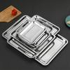 Подносы из нержавеющей стали для хранения чая и сервировки для барбекю, прямоугольные, тарелка для вареного риса и сосисок, гриль для мяса, ресторанная металлическая посуда, 1 шт.