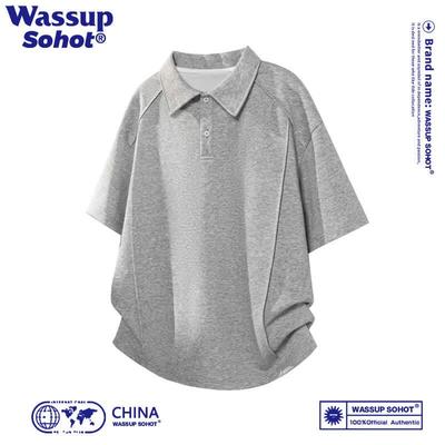 Мужская повседневная футболка-поло с коротким рукавом Wassup Sohot