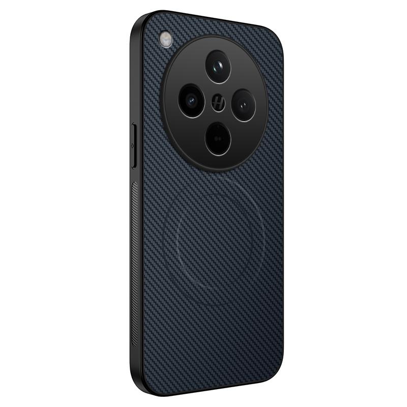 For Oppo Find X8 5G Case Compatible with MagSafe WANLONFENG TQ Series Carbon Fiber Texture PC TPU Phone Cover