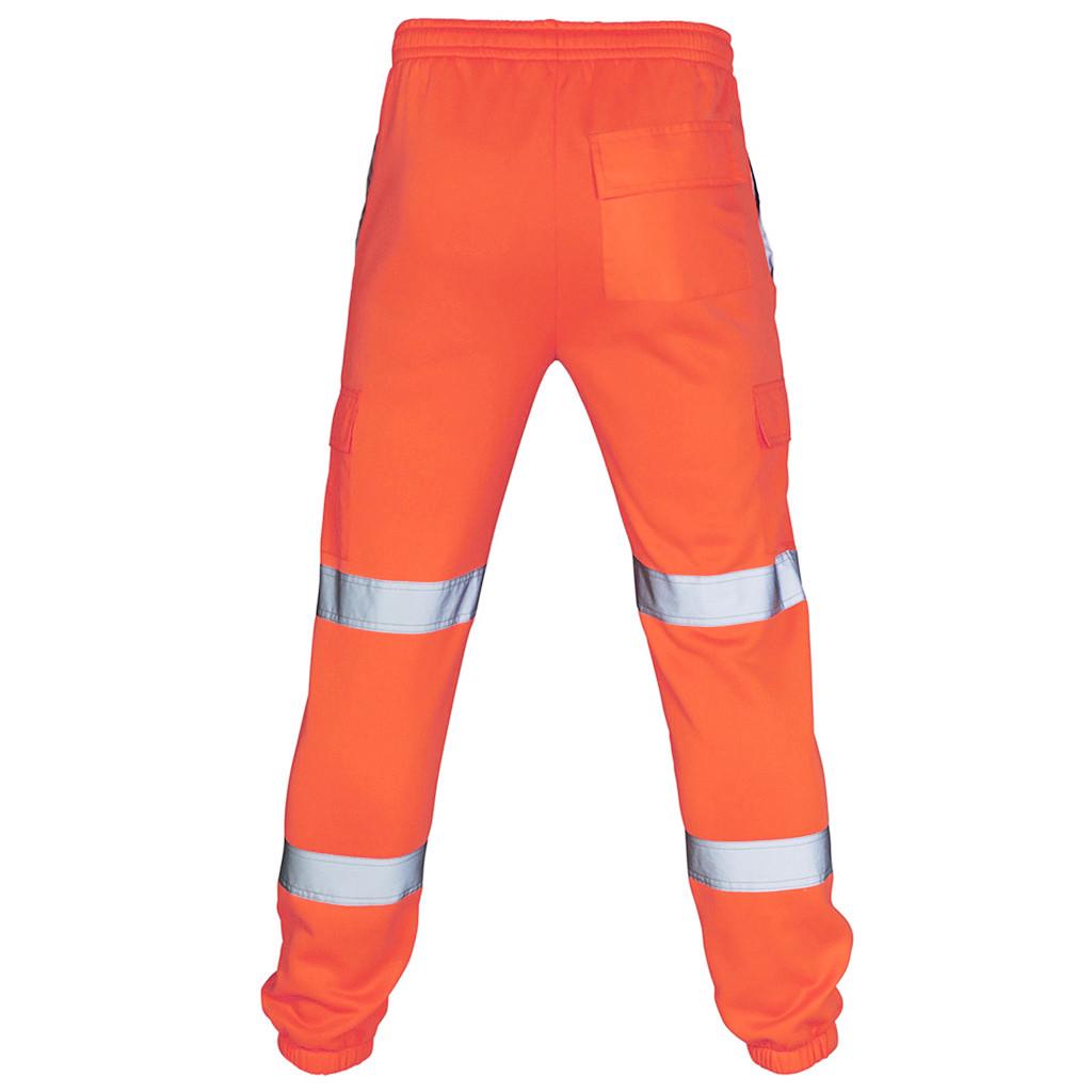 Men Road Work High Visibility Overalls Casual Pocket  Work Casual Trouser Pants