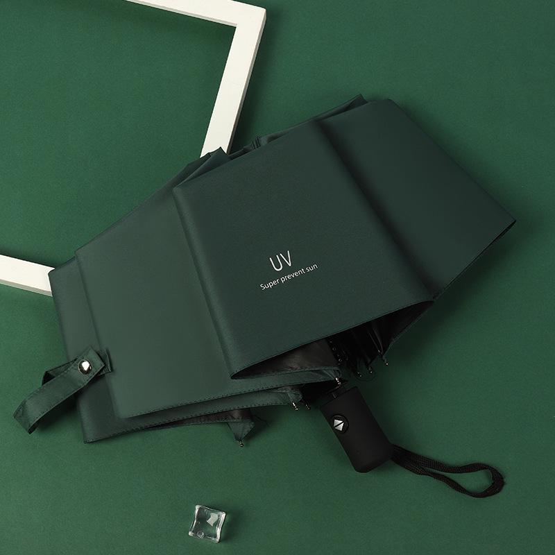 Compact Women's Five-Fold Sunshade Umbrella - Black Glue, UV Protection, for Sunny and Rainy Days, Customizable for Advertising