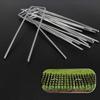 10Pcs 13cmx49cm Garden Prickle Strip Dig Stop Cat Repellent Deterrent Mat Spike Portable Anti-Cat Dog Outdoor Garden Staples Pegs
