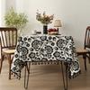 Tablecloth Retro Black Printed Tassel Tablecloth Household Coffee Table Tablecloth Dining Table Fabric